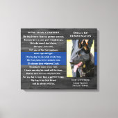 警察犬落ちた追悼警察官K9写真 キャンバスプリント (正面)