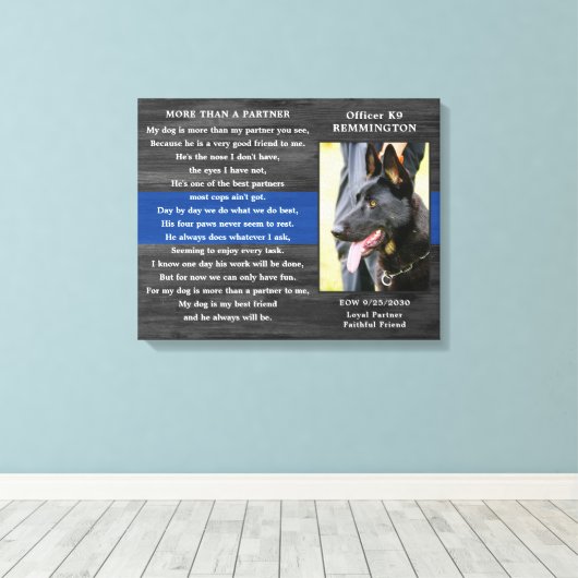 警察犬落ちた追悼警察官K9写真 キャンバスプリント (インサイチュ (ウッドフロア))