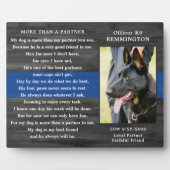 警察犬落ちた追悼警察官K9写真 フォトプラーク (正面)