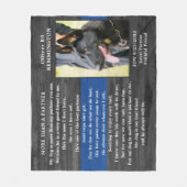 警察犬落ちた追悼警察官K9写真 フリースブランケット (正面)