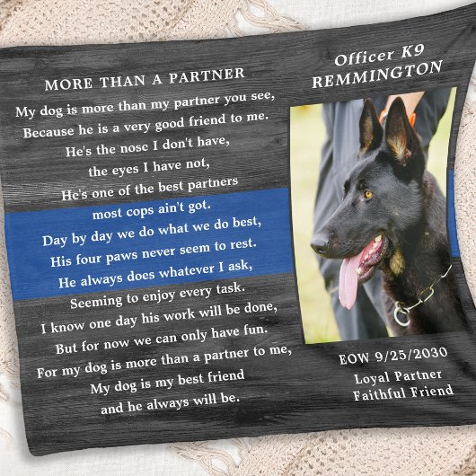 警察犬落ちた追悼警察官K9写真 フリースブランケット
