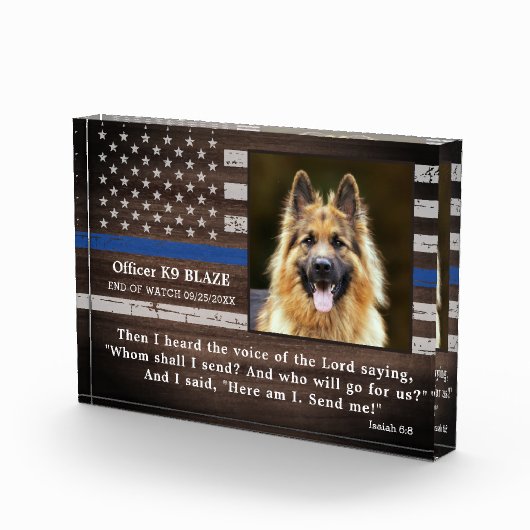 警察犬落ちた追悼警察官K9 フォトブロック (右)