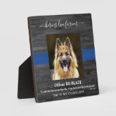 警察犬記念碑K9オフィシャルヒーロー永遠に生きる フォトプラーク (正面)