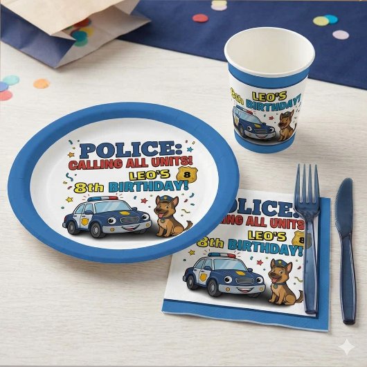 警察犬 出動せよ 男の子の誕生日 ペーパープレート