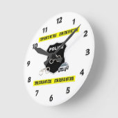 警察犯罪現場 ラウンド壁時計 (傾斜)