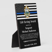 警察生命救部のカスタムロゴデスク フォトプラーク (側面)