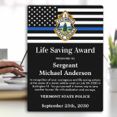 警察生命救部のカスタムロゴデスク フォトプラーク