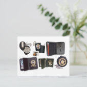 警察用革製バッジホルダー財布&パース ポストカード (スタンド正面)