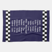 警察発音文字ダークブルー キッチンタオル (横)