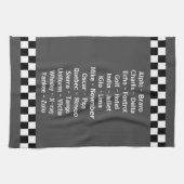 警察発音文字チャコールグレー キッチンタオル (横)