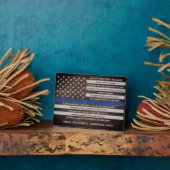 警察素朴祈りの言葉ギフト薄い青い線 フォトプラーク (側面)