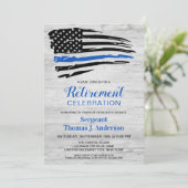 警察素朴職員Thin Blue Line退職 招待状 (スタンド正面)