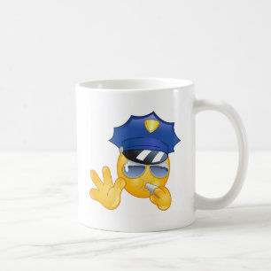 警察絵文字 コーヒーマグカップ