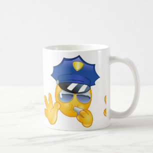 警察絵文字 コーヒーマグカップ