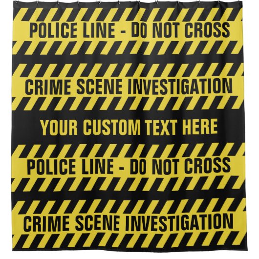 警察線フェイク文字カスタムシャワーカーテン シャワーカーテン (正面)