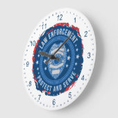 警察署の安全封印 ラージ壁時計 (傾斜)