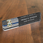 警察署カスタムロゴ法執行部 デスクネームプレート (側面)