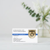 警察署カスタム法執行青色ロゴ 名刺 (スタンド正面)