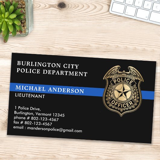警察署カスタム部エンブレム法執行 名刺