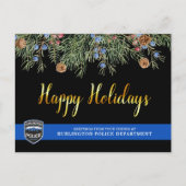 警察署クリスマスシンブルーライン幸せ シーズンポストカード (正面)