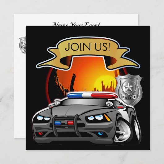 警察署クリスマス 招待状 (正面/裏面)