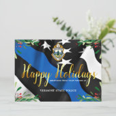 警察署シンブルーライン国旗のクリスマス シーズンカード (スタンド正面)