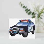 警察署デザイン車デジタルアートの運命 ポストカード (スタンド正面)