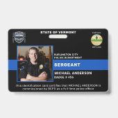 警察署パーソナライズされた写真担当役員ID バッジ (表面)