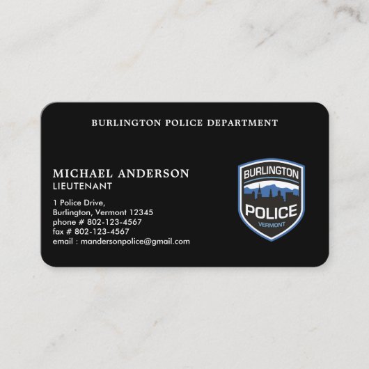 警察署ロゴ法執行役員 名刺 (正面)