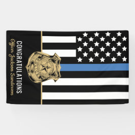 警察署役員退職青色線 横断幕