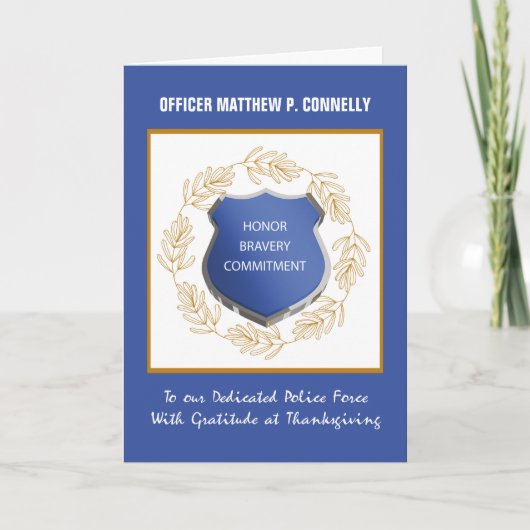 警察署感謝祭ありがとうリース カード (正面)