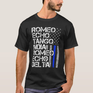 警察署退職した員発音符号シンブルーリン Tシャツ