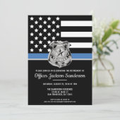 警察署退職パーティー 法執行機関 招待状 (スタンド正面)