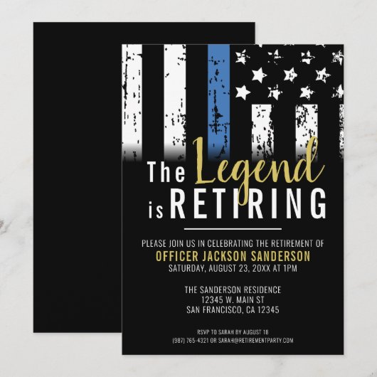 警察署退職法執行 招待状 (正面/裏面)