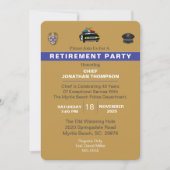 警察署長ブルーライン金ゴールド退職 招待状 (正面)