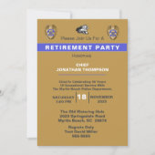 警察署長ブルーライン金ゴールド退職 招待状 (正面)