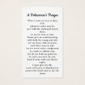 警察葬祈りの言葉カード落ちた士記念碑 (裏面)