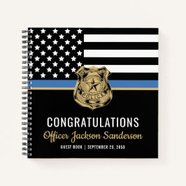 警察薄型ブルーラインおめでとう退職者 ノートブック