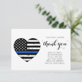 警察薄型ブルーラインアメリカ国旗のサンキューカード サンキューカード (スタンド正面)