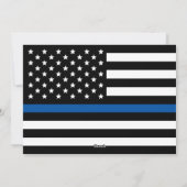 警察薄型ブルーラインアメリカ国旗の写真カード シーズンカード (裏面)