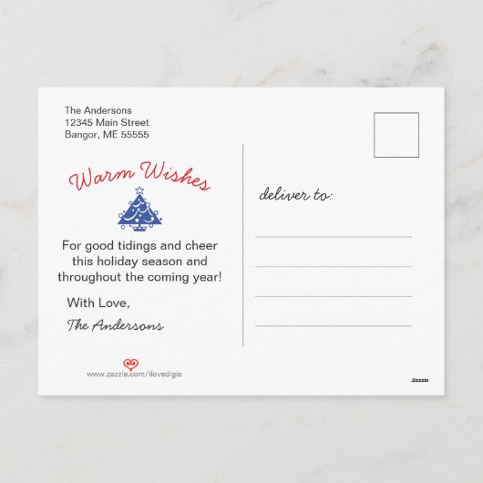 警察薄型ブルーラインアメリカ国旗の写真 シーズンポストカード (裏面)