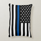 警察薄型ブルーラインアメリカ国旗の名前の追加 アクセントクッション (裏面(縦))