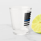 警察薄型ブルーラインアメリカ国旗の名前の追加 ショットグラス (左)