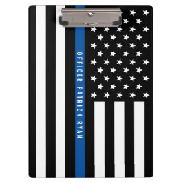 警察薄型ブルーラインアメリカ国旗の名前をカスタムする クリップボード
