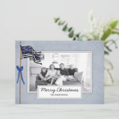 警察薄型ブルーラインアメリカ国旗の家族の写真 シーズンカード (スタンド正面)