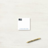 警察薄型ブルーラインアメリカ国旗の追加Name 3 x 3 ポストイット (デスク上)