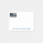 警察薄型ブルーラインアメリカ国旗の追加Name 4 x 3 ポストイット (正面)