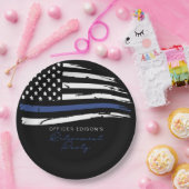 警察薄型ブルーラインオフィス退職パーティー ペーパープレート (パーティー)