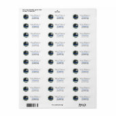 警察薄型ブルーラインクリスマス差出人住所 ラベル (フルシート)