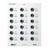 警察薄型ブルーラインクリスマス差出人住所 ラベル (フルシート)